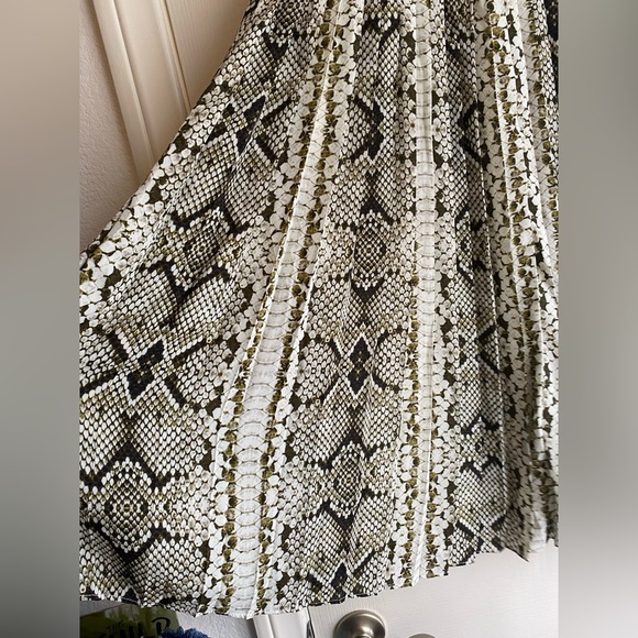 J. Crew Python Snake Print Pleated Midi Skirt - Picture 3 of 11